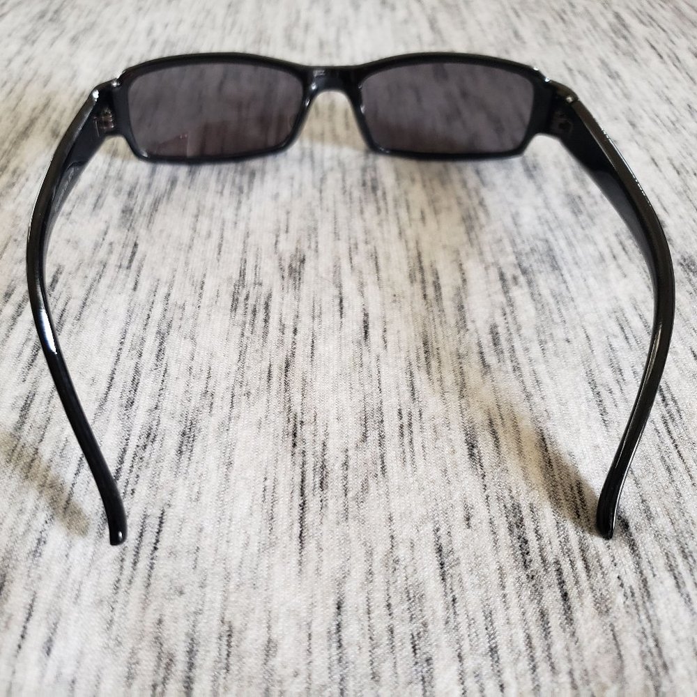 Vintage 90s Era Black Plastic Rectangle Sunglasses